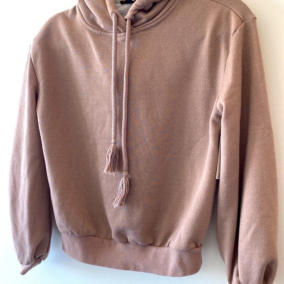 Anthropologie Current Air Shimmer Gold Foiled Sweatshirt - Picture 10 of 13